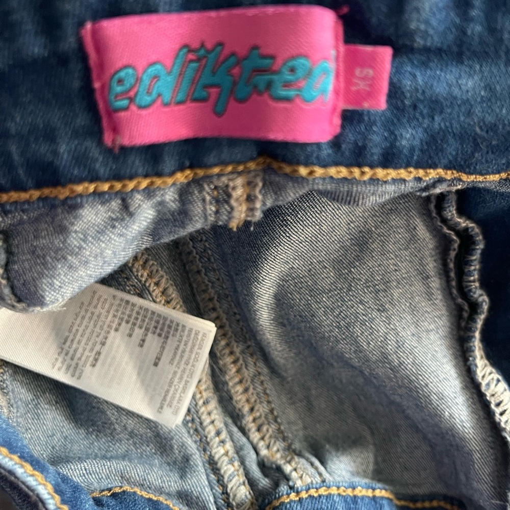 Edikted Strapless Denim Mini Dress in Indigo Blue - Picture 2 of 4